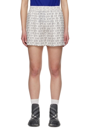 Burberry White Pattern Shorts