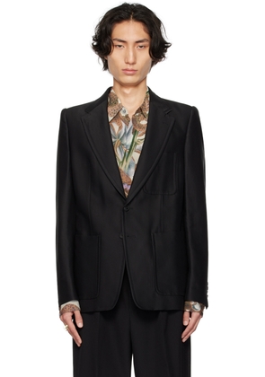 Dries Van Noten Black Patch Pocket Blazer