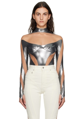 Mugler Silver Illusion Bodysuit