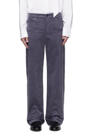 a.v. vattev Purple Boot Cut Cuff Trousers