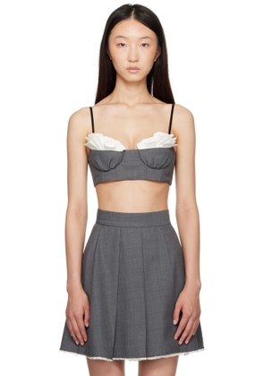 SHUSHU/TONG Gray Spaghetti Strap Bralette Top