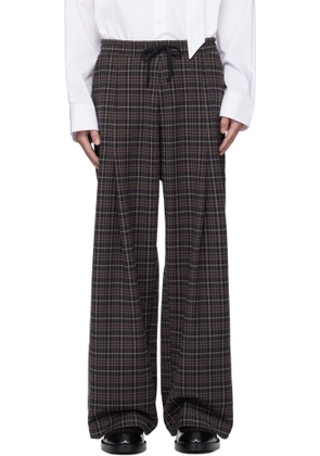 a.v. vattev SSENSE Exclusive Brown Elastic Pleated Trousers