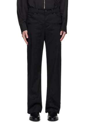 a.v. vattev Black Boot Cut Cuff Trousers