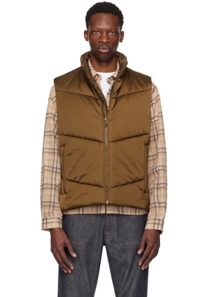 Hugo Brown Water-Repellent Padded Satin Vest