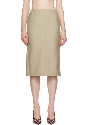 MM by Max Mara Beige Otto Midi Skirt