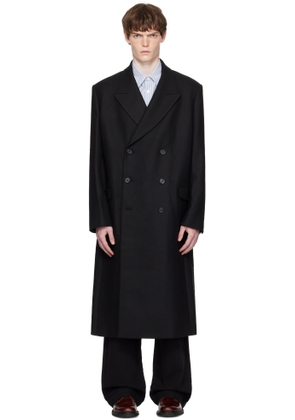 HOPE Black Relaxed Double Breasted Coat