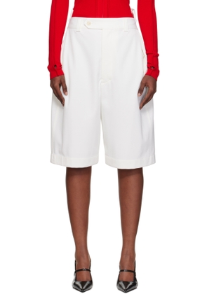 Victoria Beckham Off-White Tab Detail Shorts