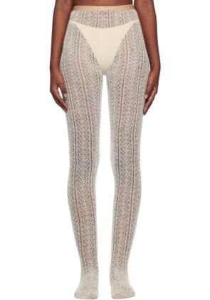 Valentino Garavani Beige 'Chez Valentino' Mohair Tights