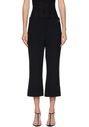 Victoria Beckham Black Tab Detail Cropped Trousers