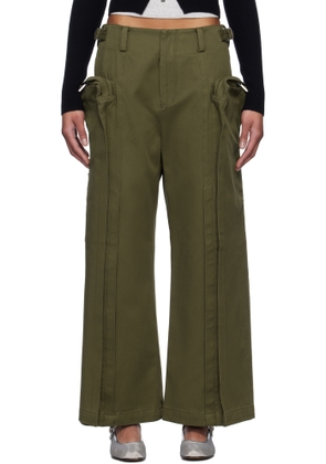 Fax Copy Express Khaki Vertical Pocket Cargo Pants