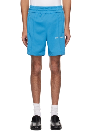 Palm Angels Blue Classic Logo Track Shorts