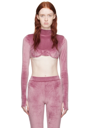 GCDS Purple Cropped Turtleneck