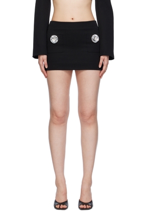 AREA Black Jumbo Crystal Miniskirt