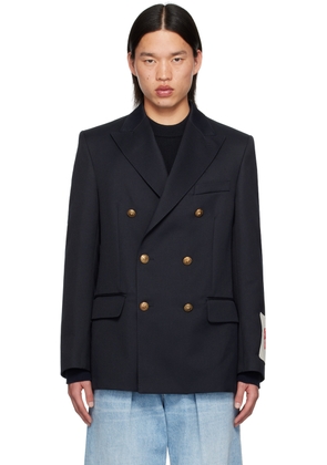 Golden Goose Navy Double-Breasted Blazer