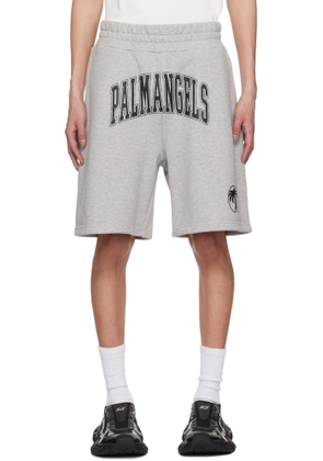 Palm Angels Gray College Palm Shorts