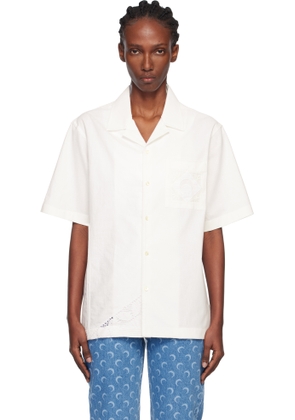 Marine Serre Off-White Regenerated Household Linen S/S Bowling Shirt