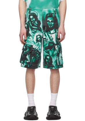 Gerrit Jacob Green Printed Cargo Shorts
