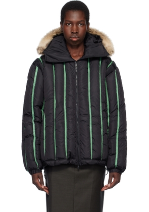 Stanley Raffington Black Quilted Puffer Bomber Jacket