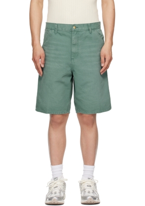 Carhartt Work In Progress Green Single Knee Shorts