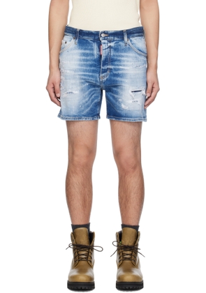Dsquared2 Blue Light Scarface Wash Bro Denim Shorts