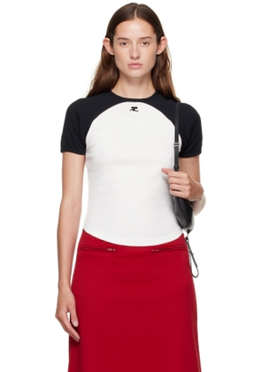 Courrèges White & Black Circle Contrast T-shirt
