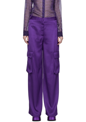 Versace Purple Wide-Leg Trousers
