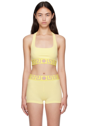Versace Underwear Yellow Greca Border Scoop Bra