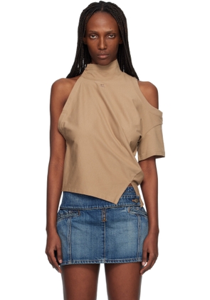 Courrèges Beige Twisted Jersey T-shirt