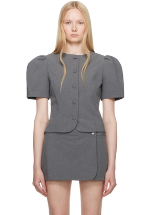 Sandy Liang Gray Bonny Blouse