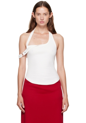 Courrèges White Asymmetric Buckle Tank Top