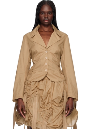 Renaissance Renaissance Beige Tank Double Layer Blazer