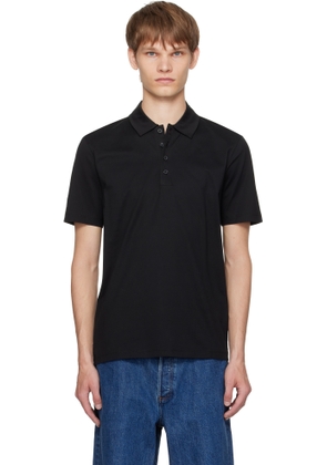 Hugo Black Slim-Fit Mercerized Cotton Polo