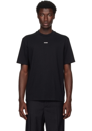 Hugo Black Relaxed-Fit Cotton Logo Print T-shirt