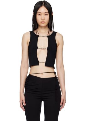 Christopher Esber Black Crystal Lattice Tank Top