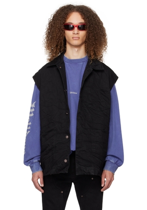 We11done Black Oversized Denim Vest