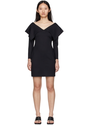 Rosetta Getty Black Fold Off-Shoulder Dress