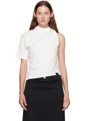 Courrèges White Twist Asymmetrical T-shirt