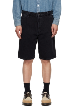 Carhartt Work In Progress Black Single Knee Denim Shorts