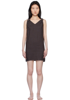 Deiji Studios Brown & Blue Looped Minidress