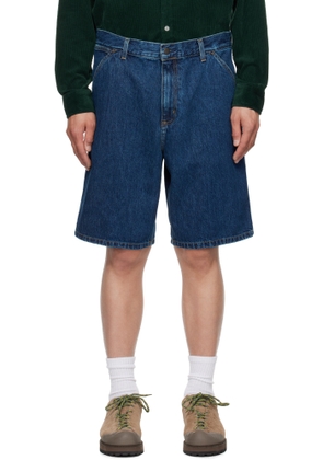 Carhartt Work In Progress Blue Single Knee Denim Shorts
