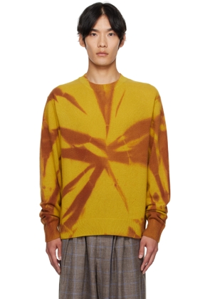 The Elder Statesman Yellow Mythic Tranquility Crew Sweater