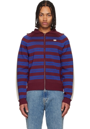 Wales Bonner Burgundy 'The Music Knit' Hoodie