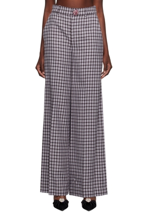 AREA Purple Check Trousers