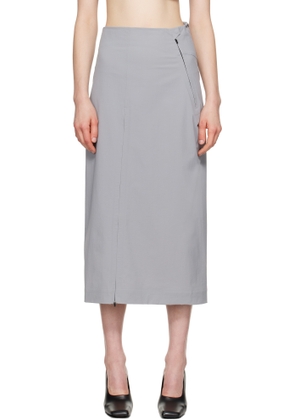 JOHANNA PARV Gray Speed Midi Skirt