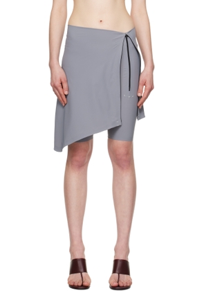JOHANNA PARV Gray Asymmetric Mini Skort