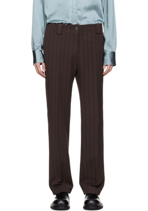 AVAVAV Brown Pinstripe Tailored Trousers