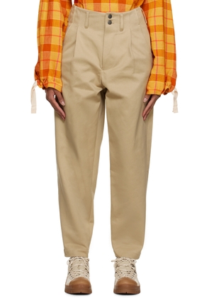 Nicholas Daley Beige Pleated Trousers