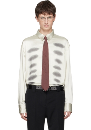 AVAVAV Off-White X-Ray Printed Satin Button-Up Shirt