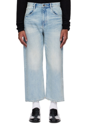 Fax Copy Express Blue Low-Rise Loose-Fit Jeans