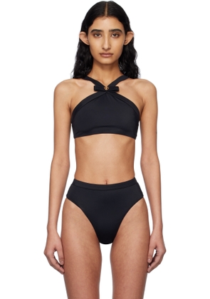 Versace Underwear Black Gianni Ribbon Bikini Top